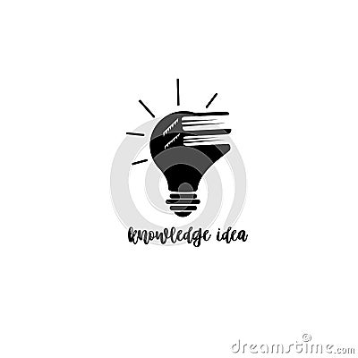 Minimal logo combination of Book and bulb vector illustration. Vector Illustration