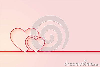 Minimal love hearts background with text space Vector Illustration