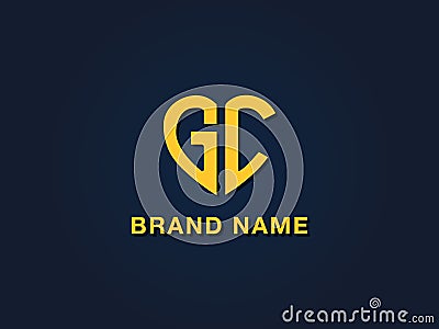 Minimal love initial letter GC logo Vector Illustration