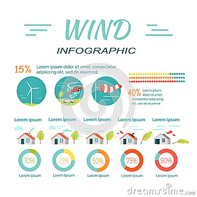 Minimal Middle Extensive Extreme Catastrophic Wind Vector Illustration