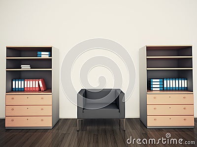 Minimal modern interior armchair office Stock Photo