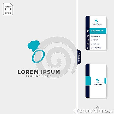 minimal O chef initial logo template vector illustration free business card design Vector Illustration