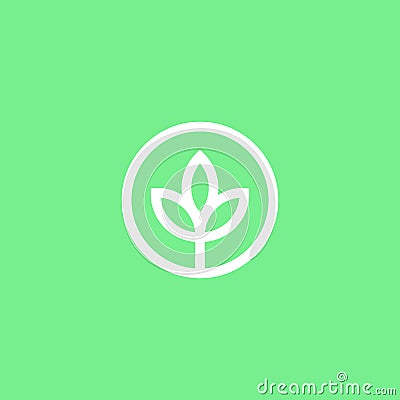 Minimal organic logo design. Sustainable icon vector illustration. Botanical logo concept. Vector Illustration