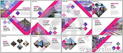 Minimal presentations design, portfolio vector templates with cubes, geometric abstract background. Multipurpose Vector Illustration