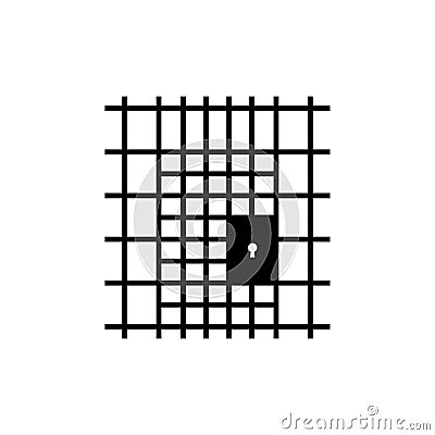 minimal prison or jail black icon Vector Illustration