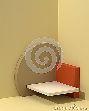Minimal product podium display geometric installation 3d rendering presentation Stock Photo