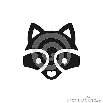 Minimal Raccoon icon Vector Illustration