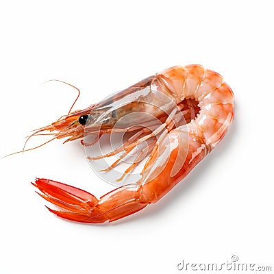 Minimal Retouched Shrimp On White Background - 32k Uhd Stock Photo