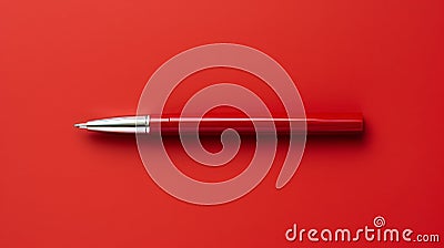 Minimal Retouching Chrome-plated Pen: Bold, Graceful, High Resolution Stock Photo