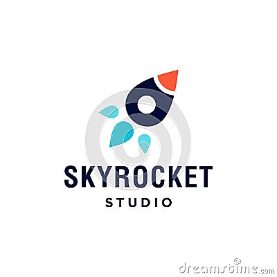 Minimal rocket astronaut logo icon design in trendy simple modern style Vector Illustration