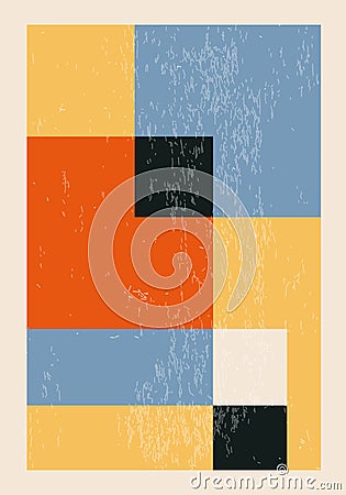 Minimal 20s geometric design poster, vector template with primitive shapes Vector Illustration