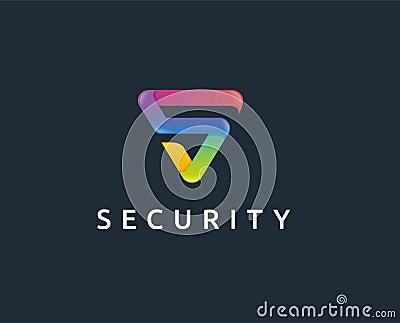 Minimal s letter security logo template - vector illustration Vector Illustration