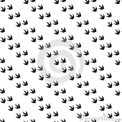 Minimal seamless pattern with dinosaur foots. Black and white colors Vector Illustration