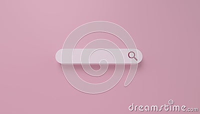 Minimal search bar in white on pink background. web search concept Stock Photo