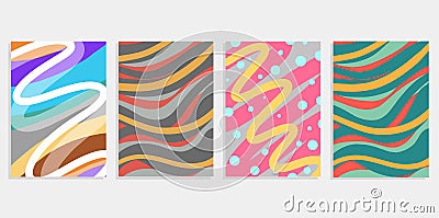 Minimal set abstract background covers design. Colorful halftone gradients. Future geometric patterns. Eps10 vector illustration c Cartoon Illustration