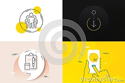 Minimal set of Accounting, Scroll down and 360 degrees line icons. For web development. Vector Vector Illustration