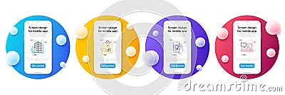 Minimal set of Agent, Award app and Inspect line icons for web development. For design. Vector Vector Illustration