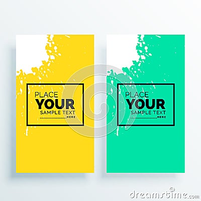 Minimal set of bannes with water white splash Vector Illustration