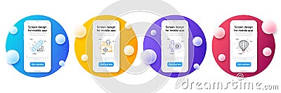 Minimal set of Cogwheel, Edit statistics and Seo devices line icons for web development. For design. Vector Vector Illustration