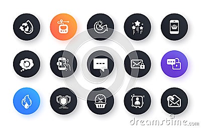 Minimal set of Developers chat, Smartphone buying and Metro flat icons for web development. For design. Vector Vector Illustration