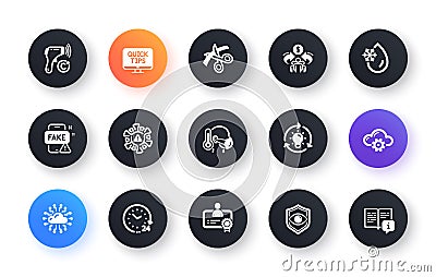 Minimal set of Scissors, Idea and Cloud computing flat icons for web development. For design. Vector Stock Photo