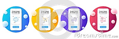 Minimal set of Smartphone target, Like and Special offer line icons for web development. For design. Vector Vector Illustration