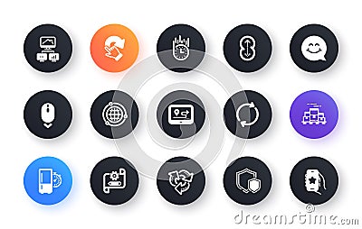 Minimal set of Swipe up, Fast delivery and Shields flat icons for web development. For design. Vector Vector Illustration