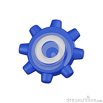 Minimal settings cogwheel gear icon. 3d render isolated illustration Stock Photo