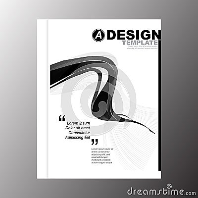 Minimal simple black stripe color wave design template background for business annual report book cover brochure flyer poster Vector Illustration