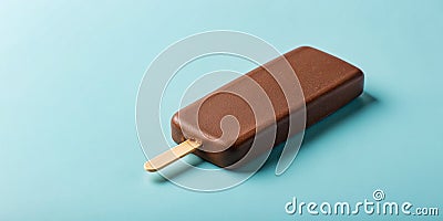 minimal simple flat chocolate block ice cream bar AI Generative Stock Photo