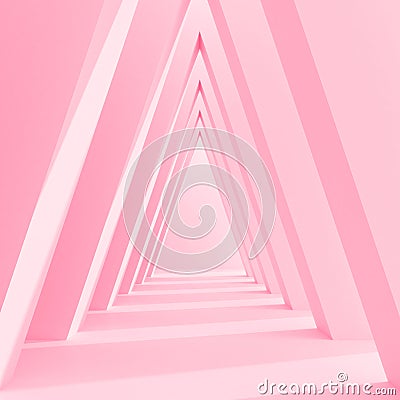 Minimal style of pattern tunnel space, abstract architectural details with shadow on archway. 3D rendering Stock Photo