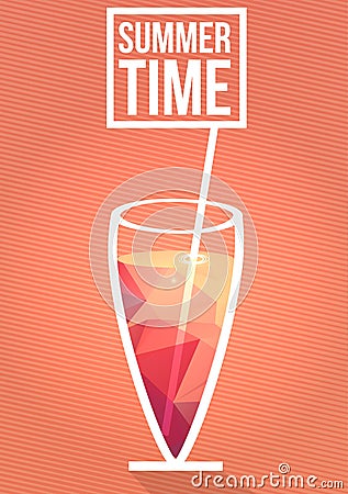 Minimal Summer Cocktail Flyer - Vector Illustration Vector Illustration