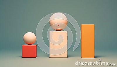 Minimal Toys, Simple Playful Delights. Miniature toys photography created with AI. Stock Photo