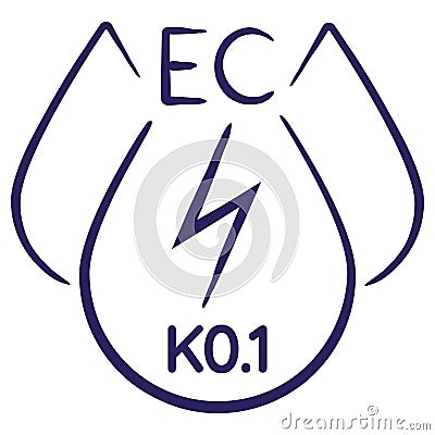 Minimal vector icon of the Electrical Conductivity EC, calibration k0.1 Vector Illustration