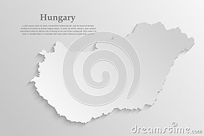 Minimal white map Hungary template Europe country Vector Illustration