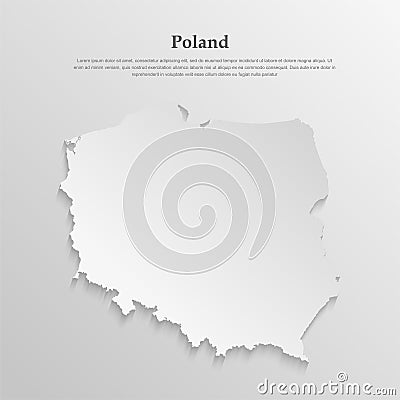 Minimal white map Poland, template Europe country Vector Illustration