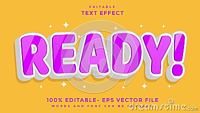 Minimal Word Ready Editable Text Effect Design, Effect Saved In Graphic Style Vector Illustration