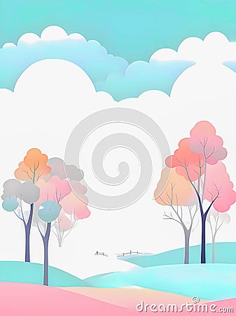 Minimalism abstract landscape 1 Cartoon Illustration