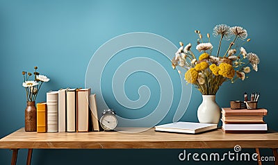 Minimalism in light interior design, workspace. Stock Photo