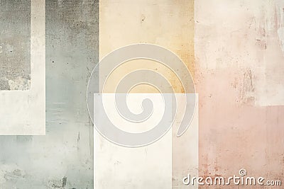 A minimalist abstract art backdrop with large, solid blocks of color in soft, neutral tones. The Stock Photo