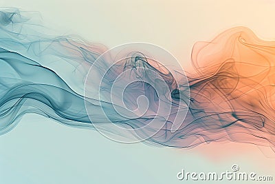 Minimalist abstract background with foggy wind, featuring a five-color blend. 3D rendering. AI Image Stock Photo