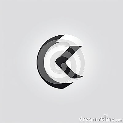 Minimalist Abstract C Logo In Kodak Ektar Style Stock Photo