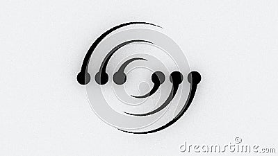Minimalist abstract design of curved arcs and dots in a wave-like arrangement, symbolizing flow, energy, rhythm, and connectivity Stock Photo