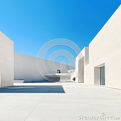Minimalist architecture, A modern building with sharp geometric shapes 2 Stock Photo