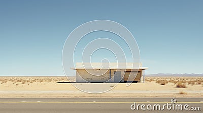 Minimalist Architecture: A Photographic Portrait Of An Empty Building In The Desert Stock Photo