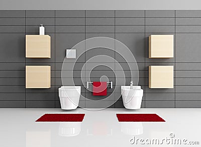 Minimalist bathroom Stock Photo