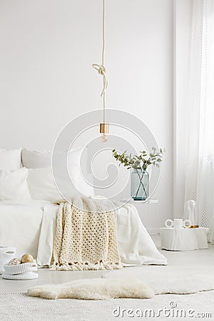 Minimalist bedroom with creative decorations Stock Photo