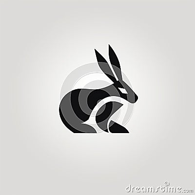 Minimalist Black Hare Icon For Sleek Websites Stock Photo