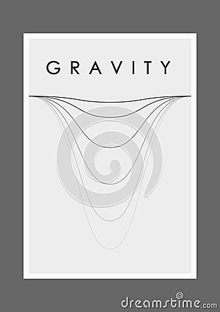 Minimalist black and white design for the cover of a scientific conference and other events, vector. Gravity and the Vector Illustration