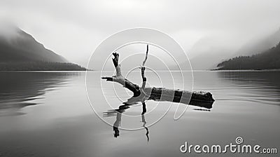 Minimalist Black And White Image Of T-bar With Alder Background Stock Photo